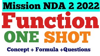 NDA 2 2022  NDA Mathematics  Function in One Shot  Types of Function Function PYQs [upl. by Hurlbut]