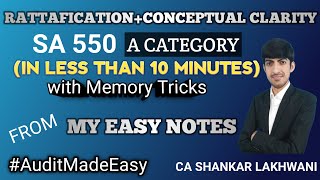 SA 550 in 9 Minutes with Memory Tricks I CA Final amp Inter Audit I Sure shot Exemption [upl. by Solahcin958]