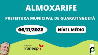 QUESTÃO 30  ALMOXARIFE DA PREFEITURA MUNICIPAL DE GUARATINGUETÁ 2022 [upl. by Nylirrej]