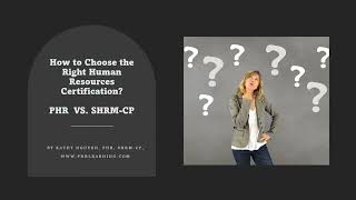 Optimize Your HR Career PHR vs SHRMCP  Which Certification Is Right for You [upl. by Dal]