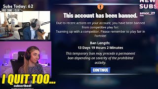 Sommerset Reacts Sad To Clix Banned In Fortnite From Stream sniper Apologize Video [upl. by Nilorac163]