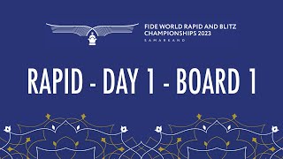 Rapid  Day 1  Board 1  FIDE World Rapid amp Blitz 2023 [upl. by Ahsemrak]