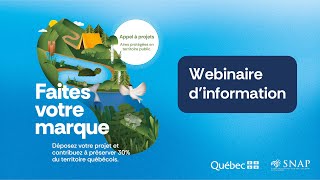 Webinaire Appel à projets  comment déposer votre projet daire protégée en territoire public [upl. by Leunad]