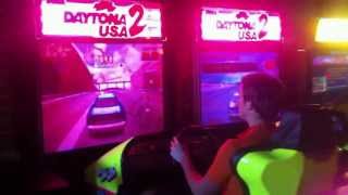 Daytona USA 2 Arcade Gameplay Demonstration Gameworks Tempe Arizona [upl. by Gristede]