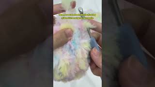 How to Crochet Decrease Stitch with Fluffy Yarn  Easy Tips crochet shorts diy [upl. by Turnbull220]