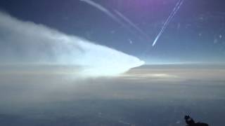 Flying through contrails cockpit view FL380 [upl. by Ronny488]