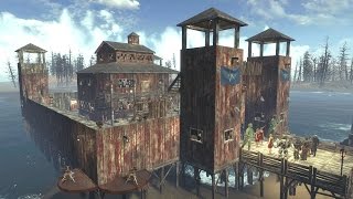 Fallout 4 Settlement Building  Far Harbor  Fort Dalton  No Mods  Base Attack [upl. by Worra]