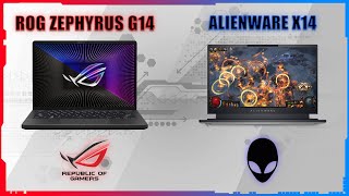 ASUS ROG ZEPHYRUS G14 2022 VS ALIENWARE X14 2022 [upl. by Naivat]