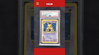 Pokemon Cards Base Set Shadowless Rare Holo Alakazam 1102 PSA 7 [upl. by Esinwahs]