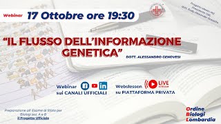 WebinarquotIl flusso dellinformazione geneticaquot Dr A Genovesi  Progetto Tutorship 90 [upl. by Asirahc736]