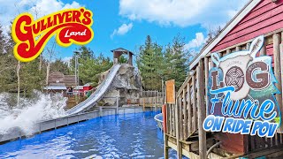 Log Flume at Gullivers Land Milton Keynes 4K [upl. by Monteria]