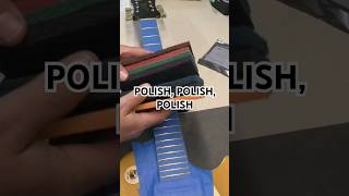 Fret polishing with 3M abrasive pads [upl. by Aicad]