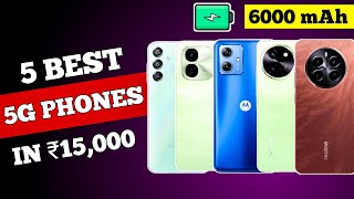 6000 mAh Battery  5G ⚡ Top 5 Best Phones Under 15000 In 2024 [upl. by Nyltiak]