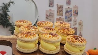 크림브륄레마카롱만들기 creme Brulee macaron recipe [upl. by Elleon]