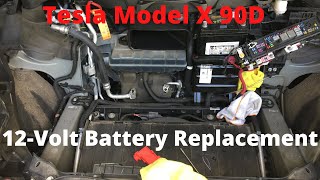 Tesla Model X 12Volt Battery Replacement strictlytesla tesla12voltbatteryreplacement diy [upl. by Ardnaid]