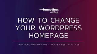 How To Change Your WordPress Homepage [upl. by Akilaz]