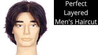 Perfect Layered Mens Haircut Tutorial  TheSalonGuy [upl. by Attehcram]