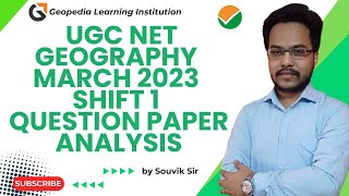 UGC NET March 2023  Shift 1 Geography  Part 3  pyqanalysis  PYQ Series  Souvik sir [upl. by Arvonio]