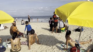 🇧🇷 Beautiful day at Copacabana beach Brazil  beach walk 4k [upl. by Nawuq851]