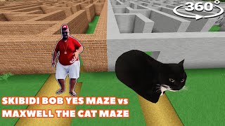 MAXWELL THE CAT MAZE vs SKIBIDI BOP YES MAZE in Minecraft 360° [upl. by Thrasher]