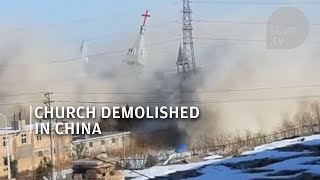 Chinese authorities demolish wellknown church [upl. by Nivanod945]