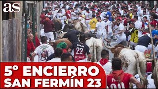 RESUMEN del quinto ENCIERRO de SAN FERMÍN 2023  Diario As [upl. by Effie]