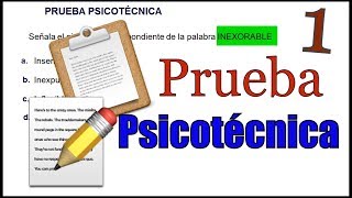 ✅ PRUEBA PSICOTÉCNICA  Ejemplo 01 🔴 [upl. by Hedges]