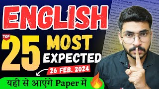 25 Most Expected Questions of English🔥Class 10 English Important Questions Class 10 [upl. by Enirehtac894]