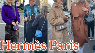 Hermes Paris Fashion Week Mens 20242025 Street style paris [upl. by Elleined]