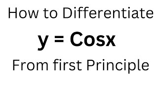 Derivative of Cosx by first Principle [upl. by Aryan]