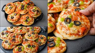 Mini Pizza Recipe  Mini Pizza On Tawa  Without Oven  Eggless  Veggie Pizza Recipe  Easy Pizza [upl. by Wesa949]