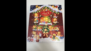 Lindt Holiday Chocolate Teddy Bear Advent Calendar Unboxing [upl. by Willin]