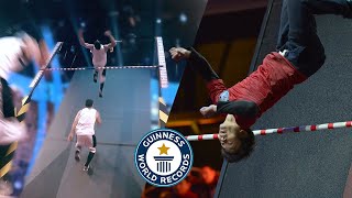 Highest Wall Run Backflip  Guinness World Records [upl. by Alo]