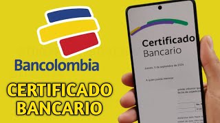 como DESCARGAR CERTIFICADO BANCARIO BANCOLOMBIA 2024 [upl. by Nylrebmik]