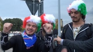 ItaliaSpagna la carica dei tifosi azzurri [upl. by Kotz]