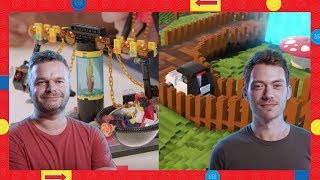 LEGO Worlds vs LEGO Bricks  Fairground Rides  LEGO Heads [upl. by Moselle]