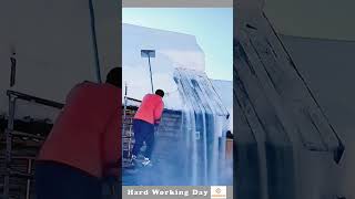 The Process Of Removing Snow From The Roof [upl. by Deeraf]