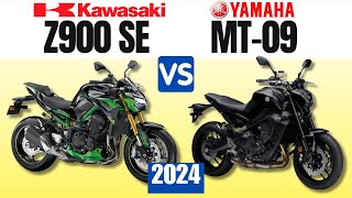 Kawasaki Z900 SE vs Yamaha MT 09  Side by Side Comparison  Specs amp Price  2024 [upl. by Aidnama106]