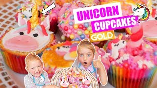 DIY UNICORN CUPCAKES MAKEN met EETBAAR GOUD ♥DeZoeteZusjes♥ [upl. by Pearlman]