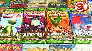 Ouverture de 4 Boosters Pokémon DIAMANT ET PERLE MERVEILLES SECRETES  NOËL POKEMON 9 [upl. by Aisaim]