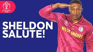 How To Do The Sheldon Salute  Cottrell Teaches Celebration To Kids  ICC Cricket World Cup 2019 [upl. by Ahsial]