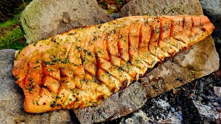 SALMON cooked and smoked over fire A taste you simply havent experienced before [upl. by Aneetsyrk]