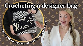 I crocheted a designer purse because Im too broke to buy one  tips amp tricks to making luxury bags [upl. by Mirella]