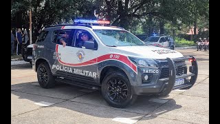 Saída Desfile das viaturas da Polícia Militar Força Tática CAEP ROCAM na Passagem de Comando CPAM5 [upl. by Shermy]