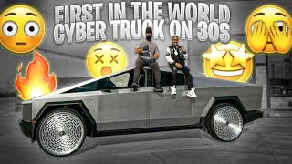 WORLDS MOST HATED TRUCK JUST GOT UGLIER FIRST CYBER TRUCK ON 30 INCH WHEELS [upl. by Ylro]