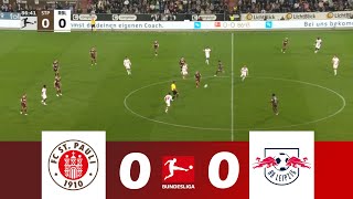 FC St Pauli gegen RB Leipzig 00  Bundesliga 202425  Spielen Höhepunkte [upl. by Pompea494]