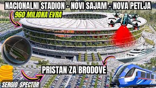 Beograd Nacionalni stadion IZDRADNJA SAJAM i EXPO 2027 gradilište i Pristan za brodove beograd [upl. by Alicsirp]