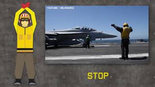 Aircraft Carriers Crew hand signals explained  preflight and launch [upl. by Weisler]