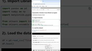 Easily Create a Random Forest Model with Jupyter randomforest randomforestclassifier jupyter [upl. by Sillig]