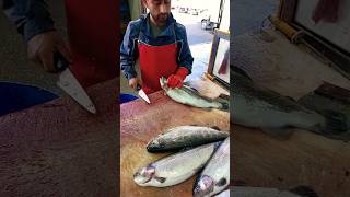 Spectacular cleaning of trout at the fish market [upl. by Avra18]